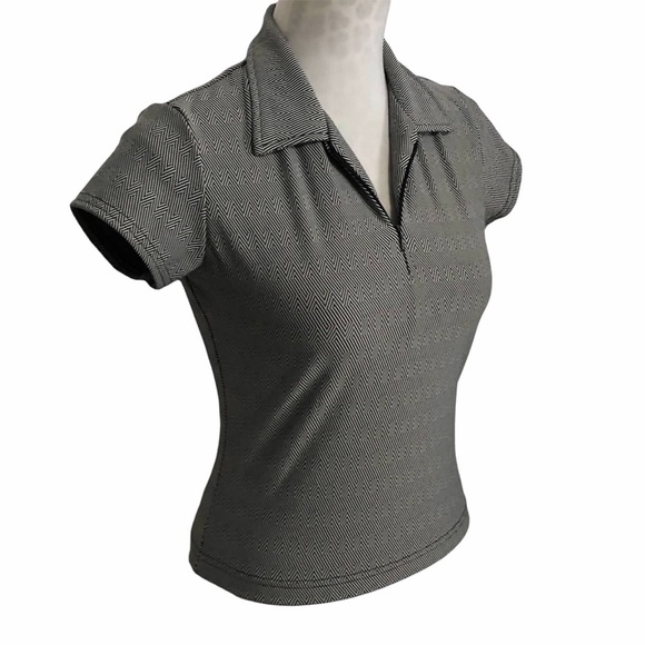 Vintage 90’s-Y2K Fitted Knit Zip Neck Blouse - Picture 5 of 13
